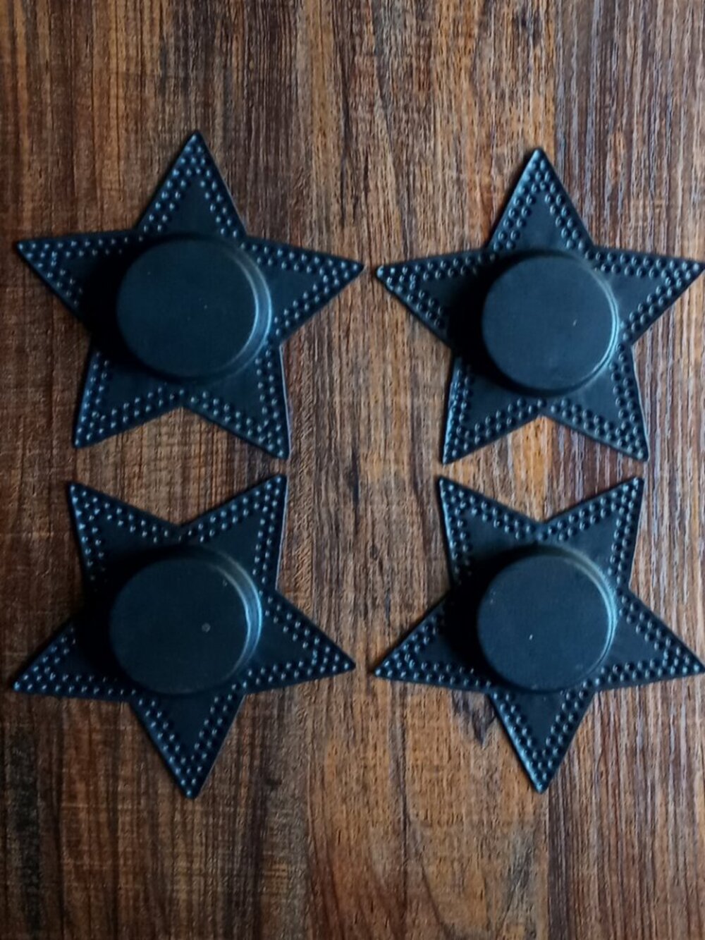 4 Antique Black Metal Star Tealight Holders Home Decor-Excellent Condition! - Picture 3 of 11